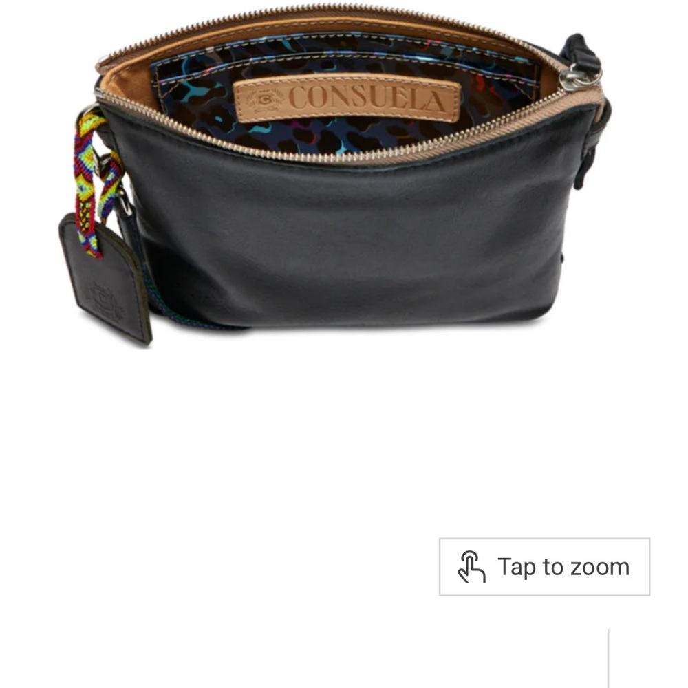 Consuela Black Leather Crossbody - Picture 7 of 9